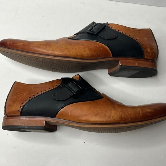 Stacy Adams Monk Strap Brown Black  Memory Foam Leather Dress Shoes Mens Sz13 W main image 8